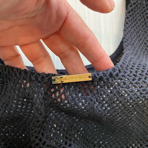 Michael Kors Black Net Crop Top Cover Up - Picture 2 of 3